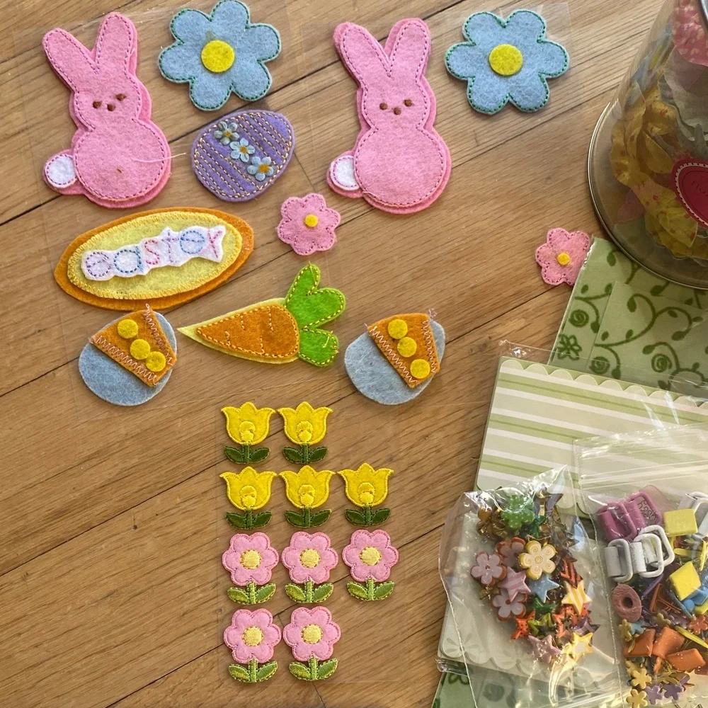 Easter Junk Journal Kit Spring Scrapbook Bundle Floral Vellum Sticker Set